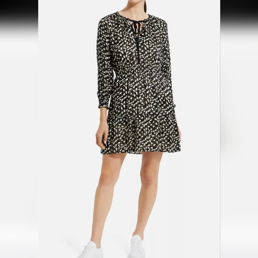 Theory Black Multi Burnout Dress Sz..M NWT